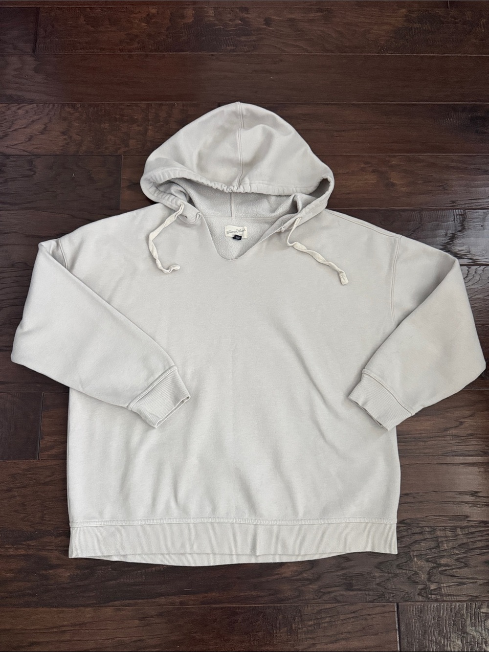 Universal Thread Men's XXL Hooded Pullover Sweatshirt in Light Cream